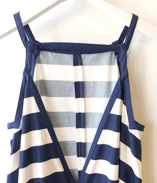 FUMIKA_UCHIDA/SQUARE PRINT SQUARE-NECK A-LINE DRESS(NAVY)