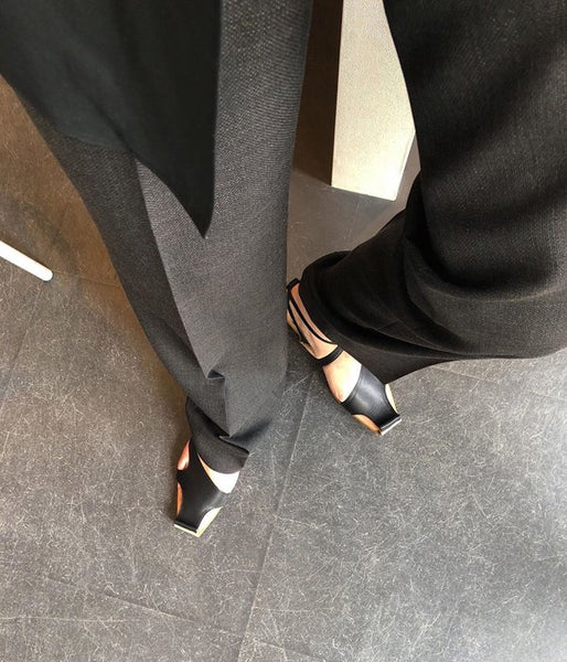 FUMIKA_UCHIDA/KIP LEATHER LACE-UP SANDAL (BLACK)