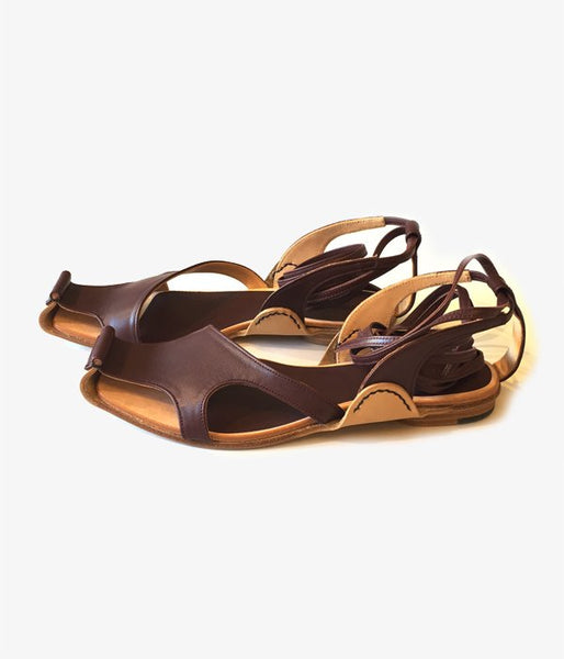 FUMIKA_UCHIDA/KIP LEATHER LACE-UP SANDAL (BROWN)