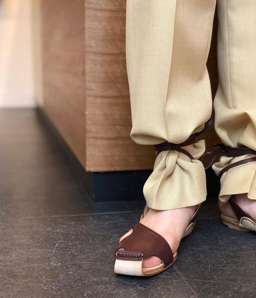 FUMIKA_UCHIDA/KIP LEATHER LACE-UP SANDAL (BROWN)