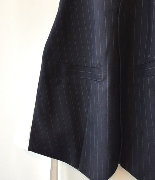 FUMIKA_UCHIDA/PIN STRIPE BACKLESS WAISTCOATS(NAVY)
