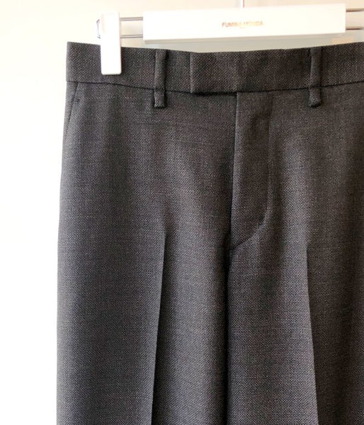 FUMIKA_UCHIDA/PANAMA NO-TUCK SLACKS(CHL/BRN)