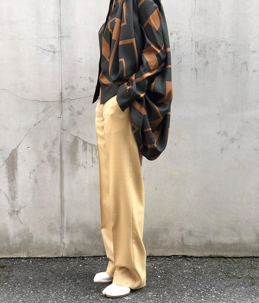 FUMIKA_UCHIDA/PANAMA NO-TUCK SLACKS(YEL/BGE)