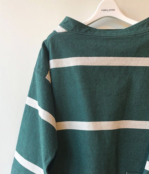 FUMIKA_UCHIDA/GROSGRAIN WIDE BORDER LONG SLEEVE P/O(GREEN)