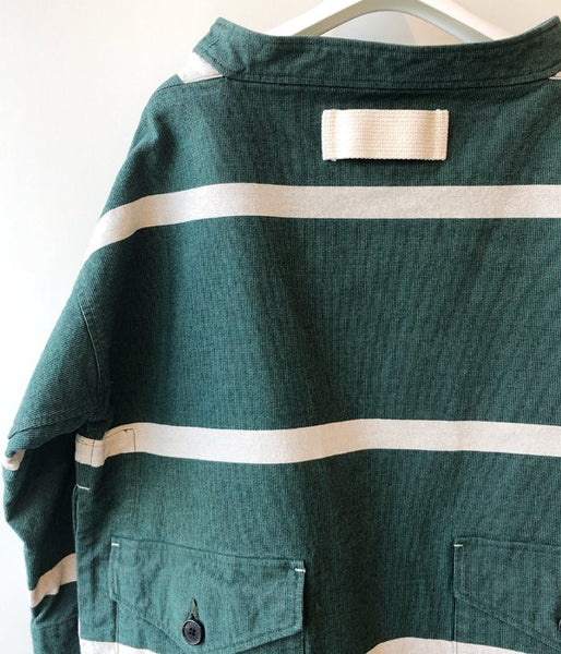 FUMIKA_UCHIDA/GROSGRAIN WIDE BORDER LONG SLEEVE P/O(GREEN)