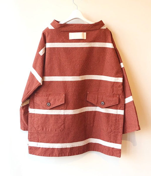 FUMIKA_UCHIDA/GROSGRAIN WIDE BORDER LONG SLEEVE P/O(RED)