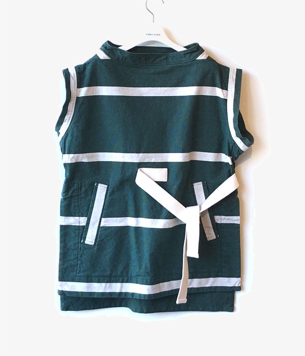 FUMIKA_UCHIDA/GROSGRAIN WIDE BORDER NO SLEEVE P/O(GREEN)