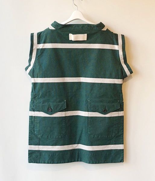 FUMIKA_UCHIDA/GROSGRAIN WIDE BORDER NO SLEEVE P/O(GREEN)