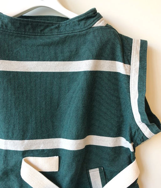 FUMIKA_UCHIDA/GROSGRAIN WIDE BORDER NO SLEEVE P/O(GREEN)