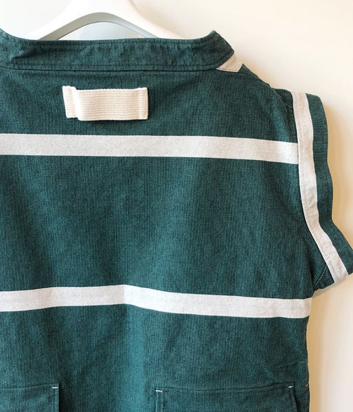 FUMIKA_UCHIDA/GROSGRAIN WIDE BORDER NO SLEEVE P/O(GREEN)