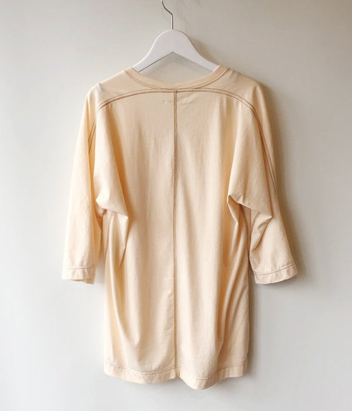 FUMIKA_UCHIDA/V-NECK THREE-QUARTER-SLEEVE TOP (PINKBGE)
