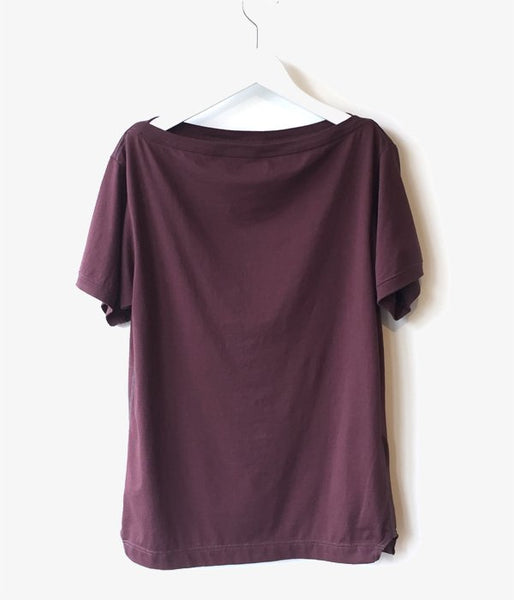 FUMIKA_UCHIDA/BOAT-NECK SHORT-SLEEVE TOP (BROWN)