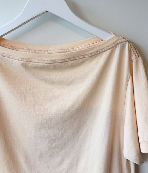 FUMIKA_UCHIDA/BOAT-NECK SHORT-SLEEVE TOP (PINKBGE)