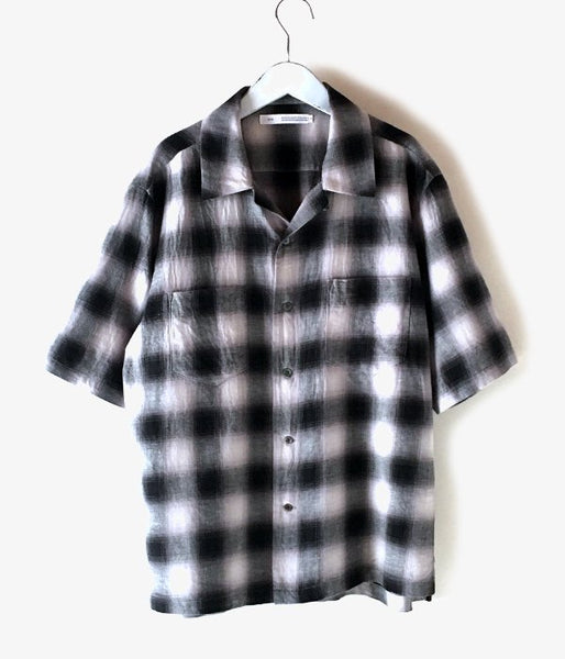 holk/WIDE OPEN SHIRT SS ONBRAE CHECK (BLACK)