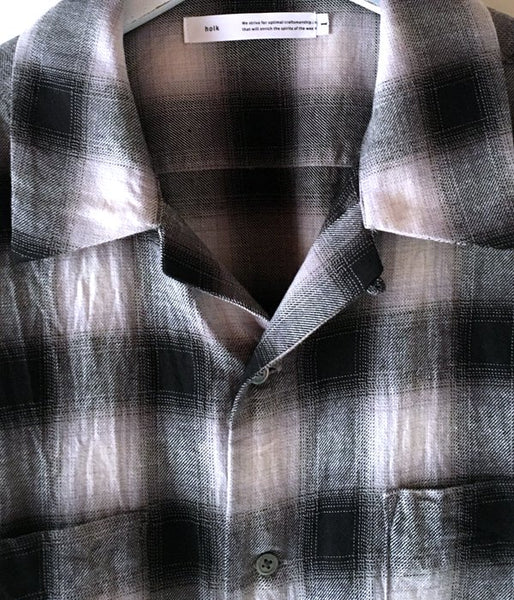 holk/WIDE OPEN SHIRT SS ONBRAE CHECK (BLACK)