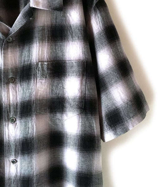 holk/WIDE OPEN SHIRT SS ONBRAE CHECK (BLACK)