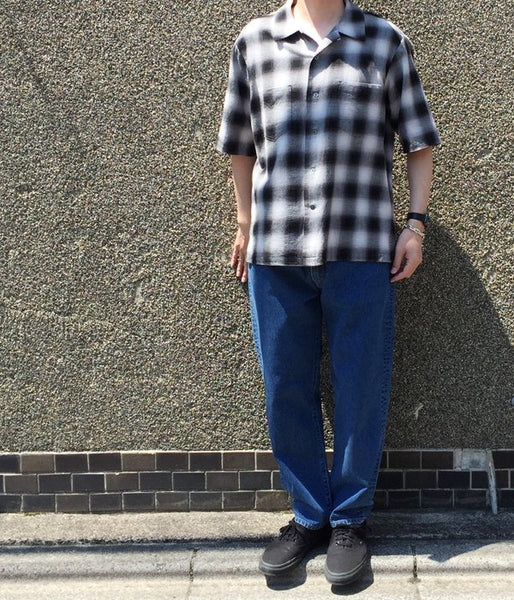 holk/WIDE OPEN SHIRT SS ONBRAE CHECK (BLACK)