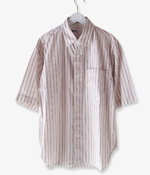 MHL./DRY COTTON STRIPE SS SHIRTS (RED)