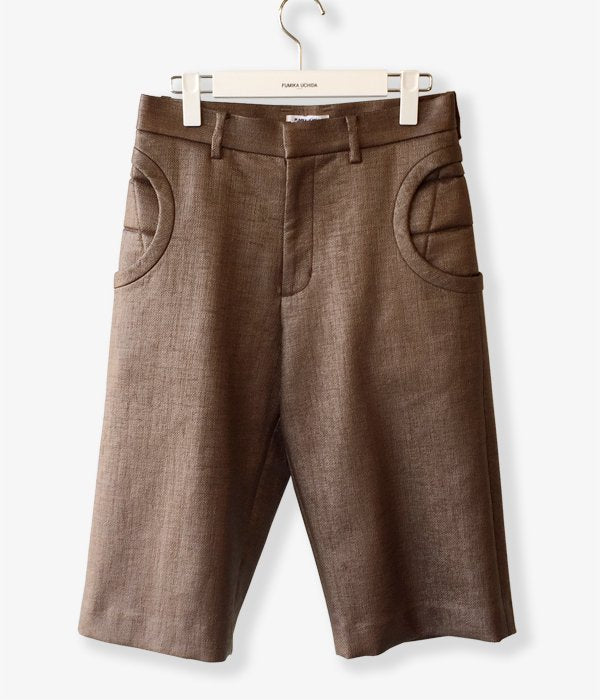 フミカウチダ　RAFFIA WAIST PAD MIDDLE SKIRT FUMIKA_UCHIDA/RAFFIA WAIST PAD MIDDLE SKIRT(BROWN/size34)