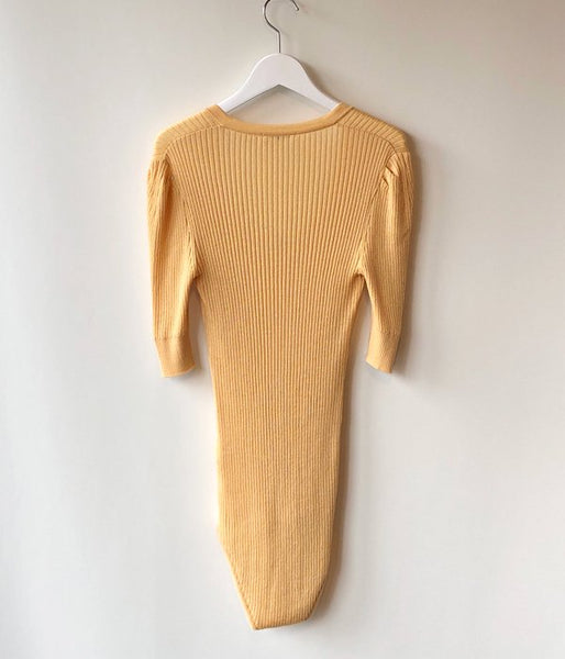 FUMIKA_UCHIDA/RIB NT SHORT-SLEEVE BODY SUIT(YELLOW)