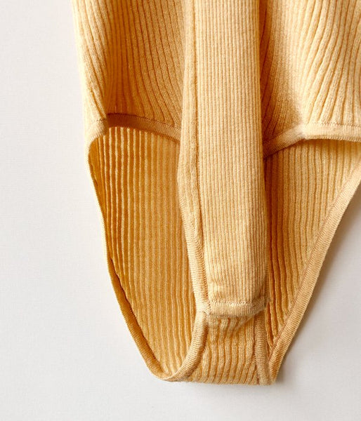 FUMIKA_UCHIDA/RIB NT SHORT-SLEEVE BODY SUIT(YELLOW)