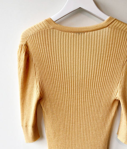 FUMIKA_UCHIDA/RIB NT SHORT-SLEEVE BODY SUIT(YELLOW)