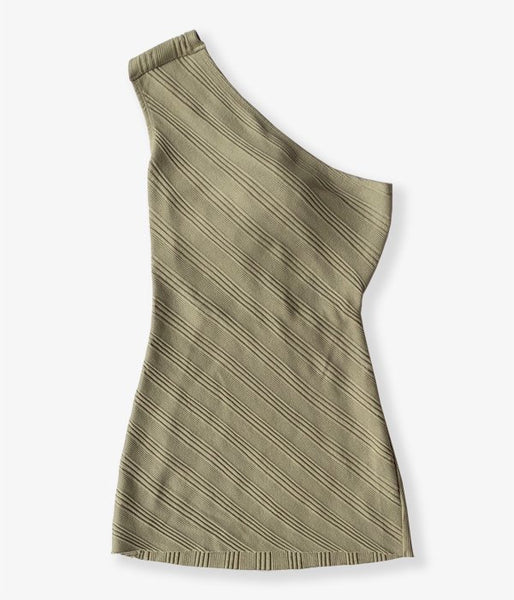 PHEENY/RANDOM RIB ONE SHOULDER TOPS(KHAKI)