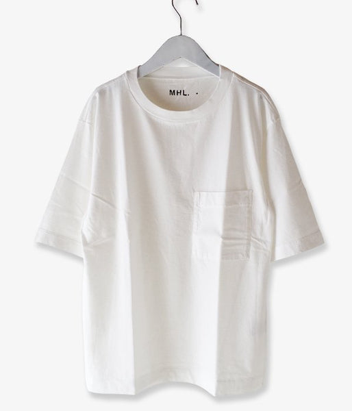 MHL./GARMENT DYE BASIC JERSEY SS T-SHIRTS (WHITE)