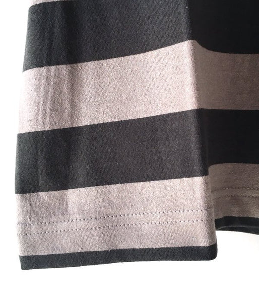 MHL./COTTON HEMP WIDE STRIPE T-SHIRT WOMENS (GREEN)