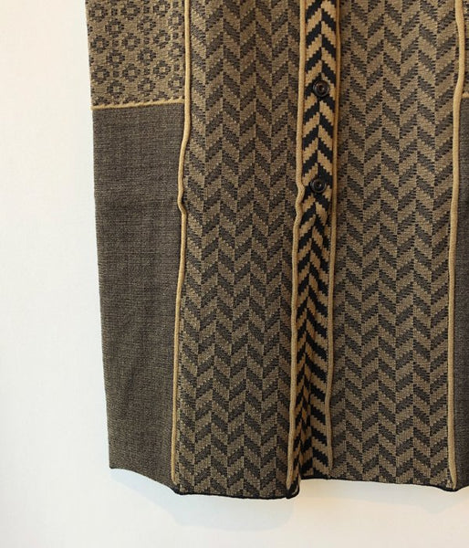 TAN/MOSAIC PATTERN SKIRT(KHAKI×BLACK)