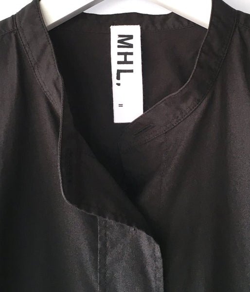 MHL./GARMENT DYE BASIC POPLIN SHIRT WOMENS (BLACK)
