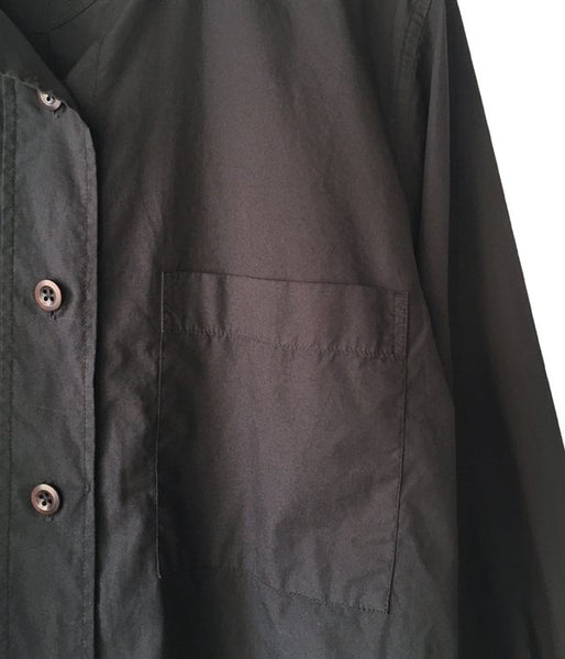 MHL./GARMENT DYE BASIC POPLIN SHIRT WOMENS (BLACK)