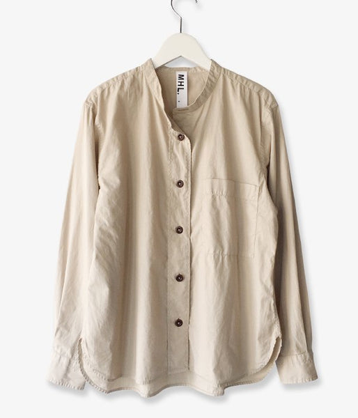 MHL./GARMENT DYE BASIC POPLIN SHIRT WOMENS (BEIGE)