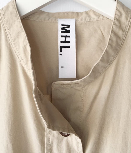 MHL./GARMENT DYE BASIC POPLIN SHIRT WOMENS (BEIGE)