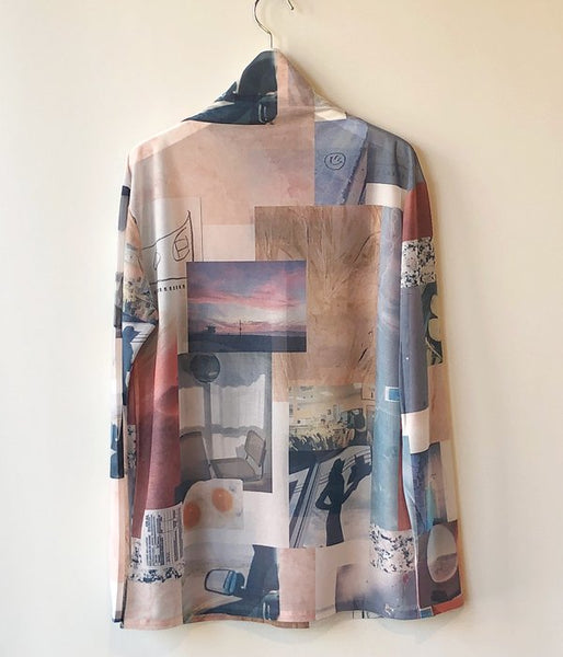 PHEENY/PRINT DRAPE NECK(MULTI)