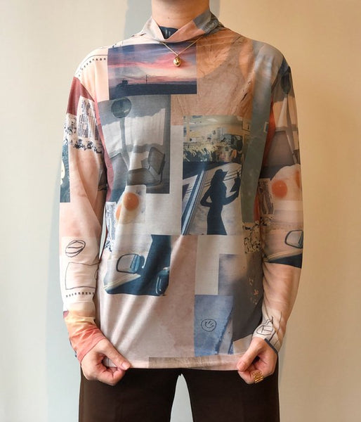 PHEENY/PRINT DRAPE NECK(MULTI)