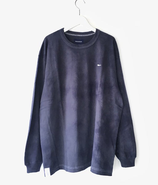 DESCENDANT/CACHALOT STRIP TIE DYE LS (NAVY)
