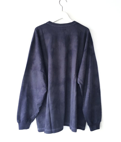 DESCENDANT/CACHALOT STRIP TIE DYE LS (NAVY)