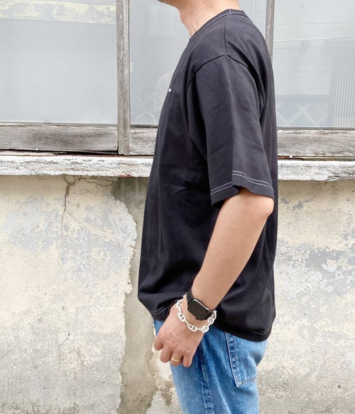 DESCENDANT/CACHALOT STRIP TIE DYE SS (BLACK)