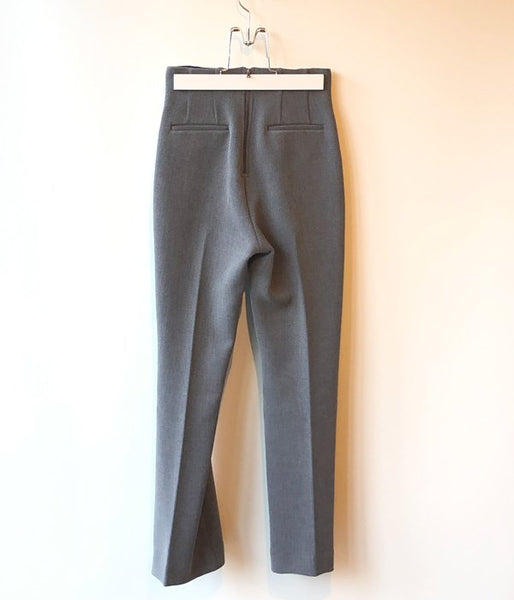 PHEENY/DOUBLE CLOTH HIGH WAIST SEMI FLARED SLACKS(GRAY)