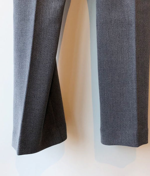 PHEENY/DOUBLE CLOTH HIGH WAIST SEMI FLARED SLACKS(GRAY)