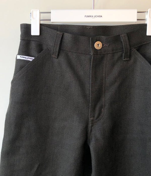 FUMIKA_UCHIDA/CANVAS BONDING PAINTER PANTS(BLK/ECRU)
