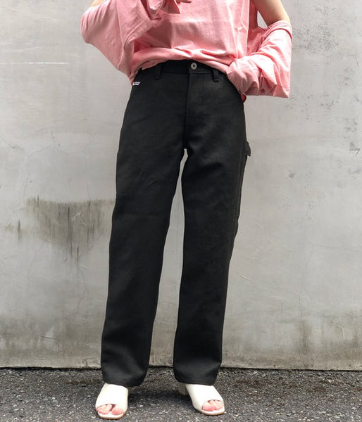 FUMIKA_UCHIDA/CANVAS BONDING PAINTER PANTS(BLK/ECRU)
