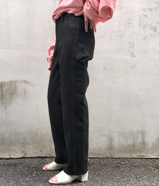 FUMIKA_UCHIDA/CANVAS BONDING PAINTER PANTS(BLK/ECRU)