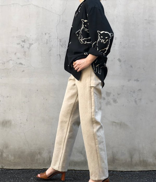 FUMIKA_UCHIDA/CANVAS BONDING PAINTER PANTS(KINARI/WHT)