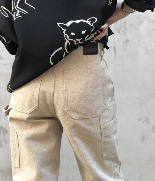 FUMIKA_UCHIDA/CANVAS BONDING PAINTER PANTS(KINARI/WHT)