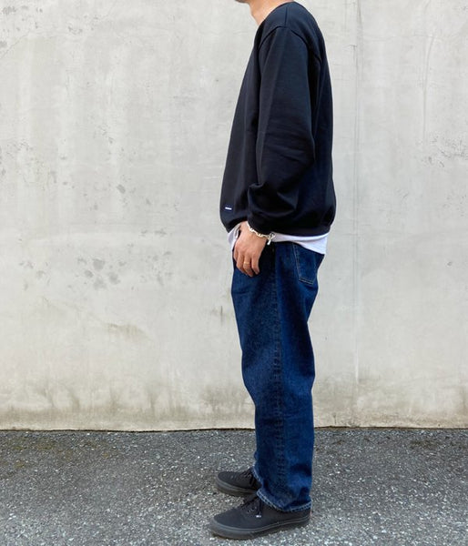 DESCENDANT/BOX CREW NECK SWEATSHIRT (BLACK)