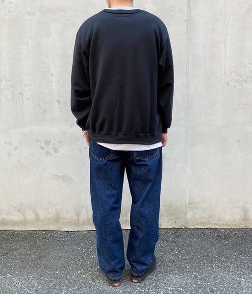 DESCENDANT/BOX CREW NECK SWEATSHIRT (BLACK)