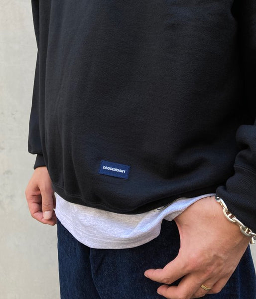 DESCENDANT/BOX CREW NECK SWEATSHIRT (BLACK)