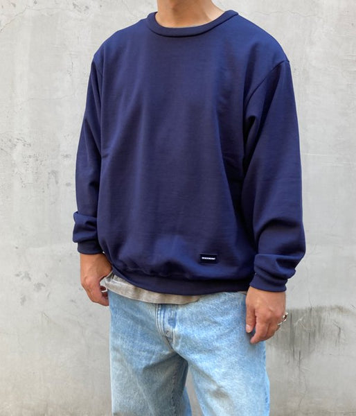 DESCENDANT/BOX CREW NECK SWEATSHIRT (NAVY)